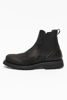 Woolrich, Ghete Chelsea rezistente la apa, din piele intoarsa, Negru Woolrich, Ghete Chelsea rezistente la apa, din piele intoarsa, Negru