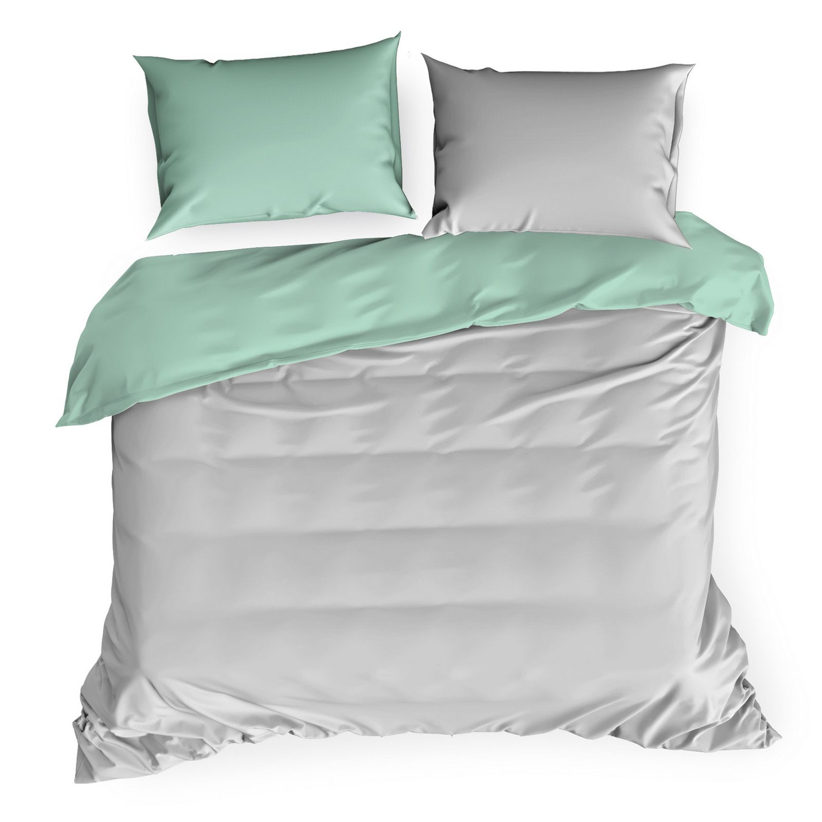 Lenjerie de pat din satin Eurofirany NOVA3 140x200 Gri/Verde