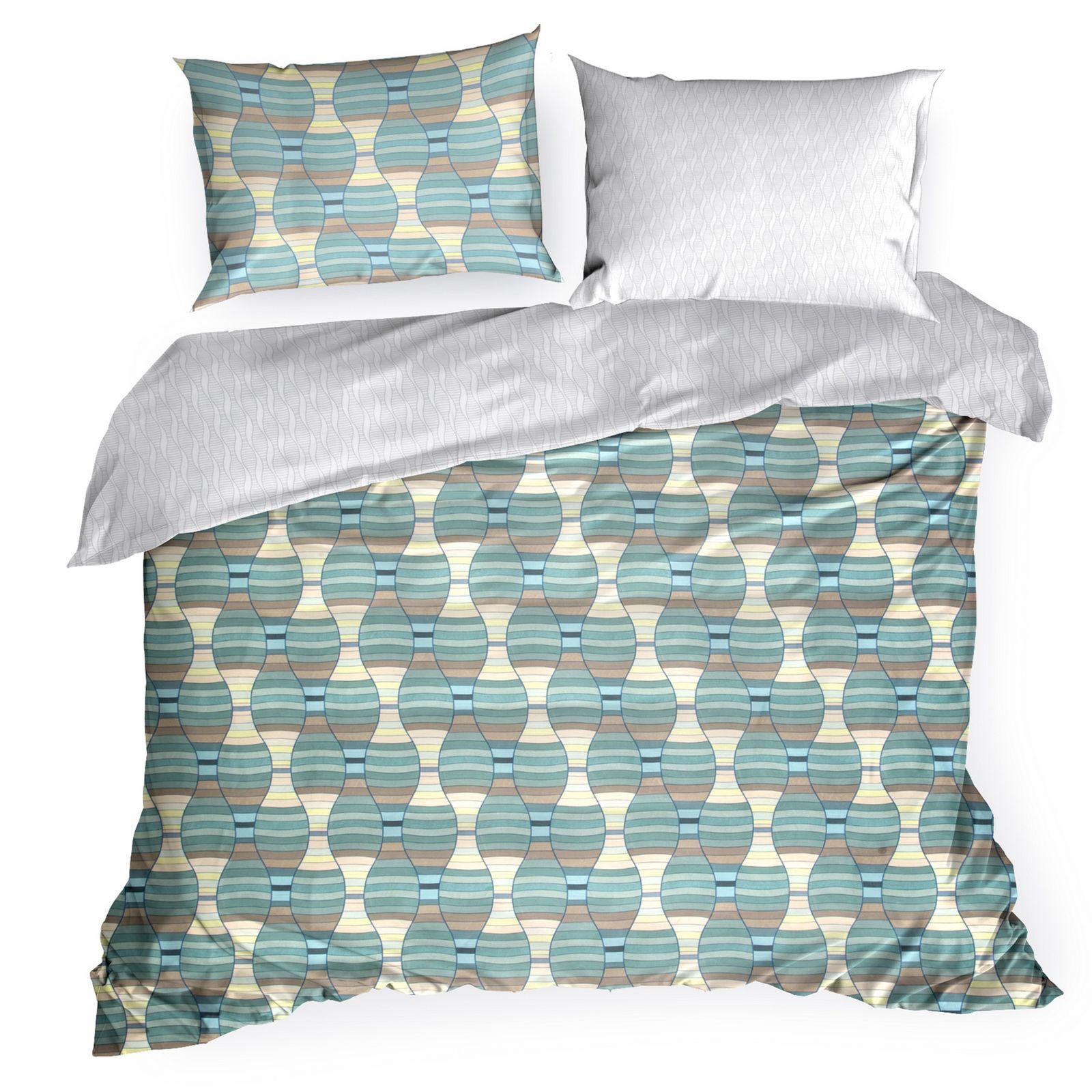 Set Lenjerie de Pat, Bumbac satinat, Eurofirany, LUNITA, 200x220 Multicolor