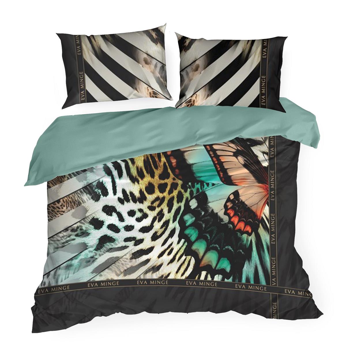 Set Lenjerie de Pat, Bumbac satinat, Eurofirany Eva Minge EMILY, 200x220 Multicolor