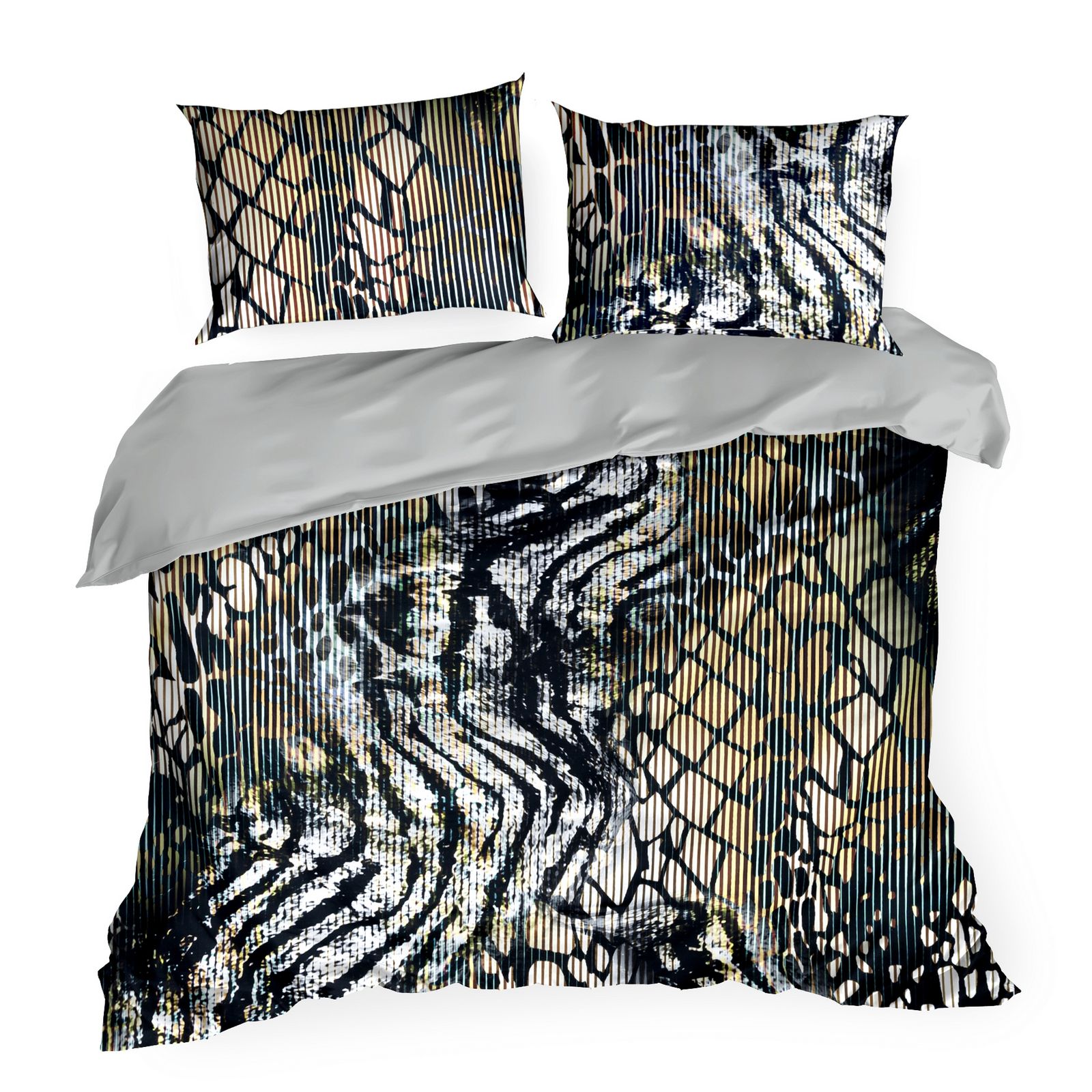 Set Lenjerie de Pat, Bumbac satinat, Eurofirany Eva Minge CARLA, 200x220 Multicolor