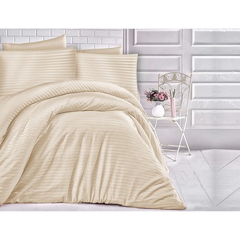 Set Lenjerie de Pat, Bumbac satinat damasc Darymex 200x220 cappuccino Set Lenjerie de Pat, Bumbac satinat damasc Darymex 200x220 cappuccino