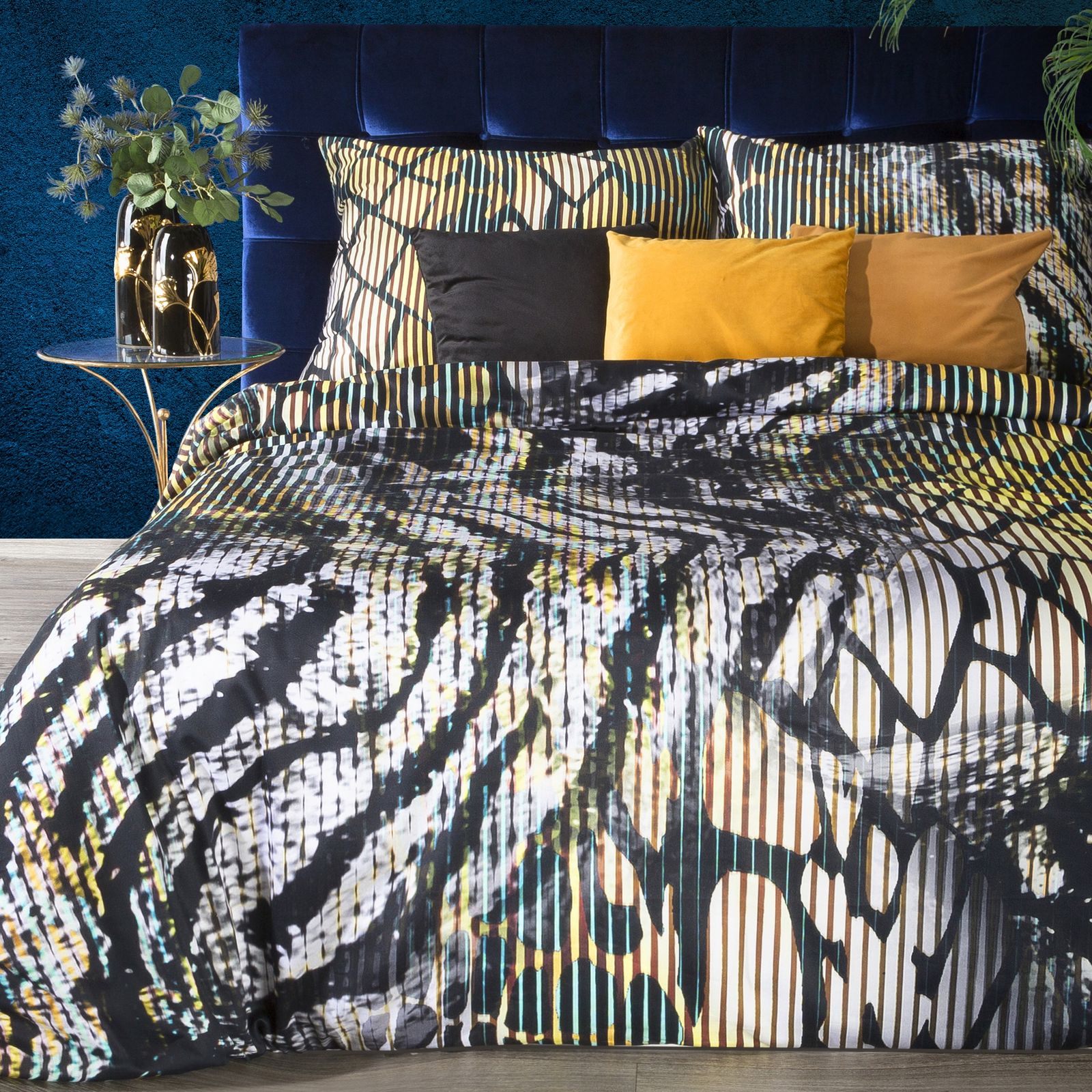 Set Lenjerie de Pat, Bumbac satinat, Eurofirany Eva Minge CARLA, 160x200 Multicolor
