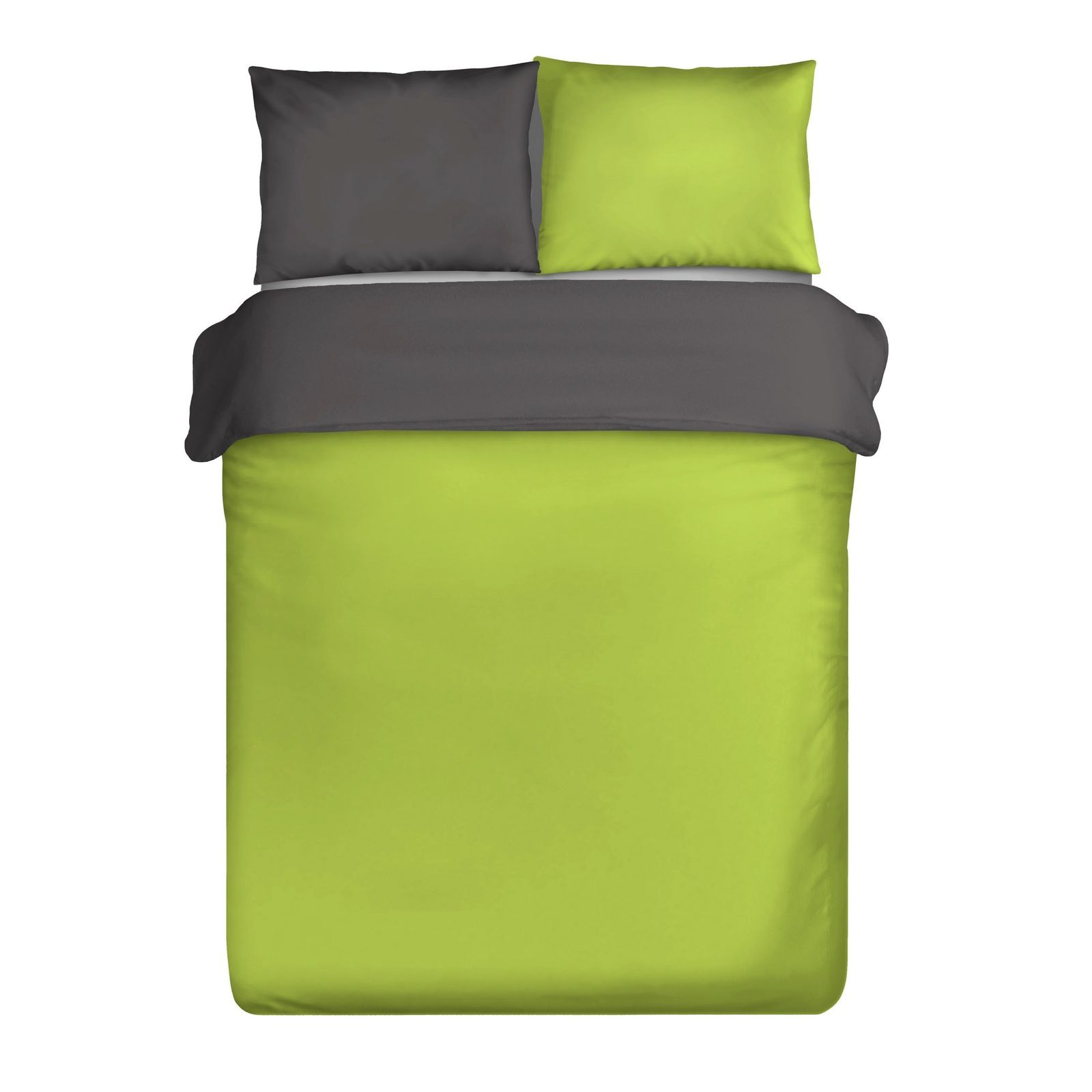 Set Lenjerie de Pat, Bumbac satinat, Eurofirany NOVA, 155x220 Galben/Gri