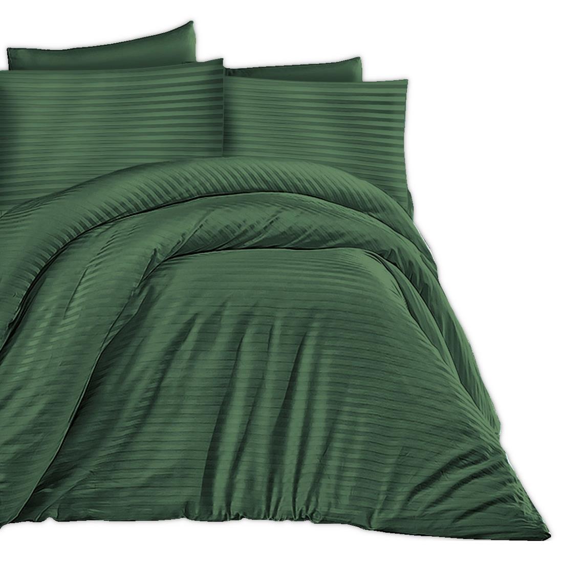 Set Lenjerie de Pat, Bumbac satinat, damasc Darymex 160x200 Verde inchis