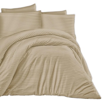 Set Lenjerie de Pat, Bumbac satinat, damasc Darymex 160x200 Maro deschis Set Lenjerie de Pat, Bumbac satinat, damasc Darymex 160x200 Maro deschis