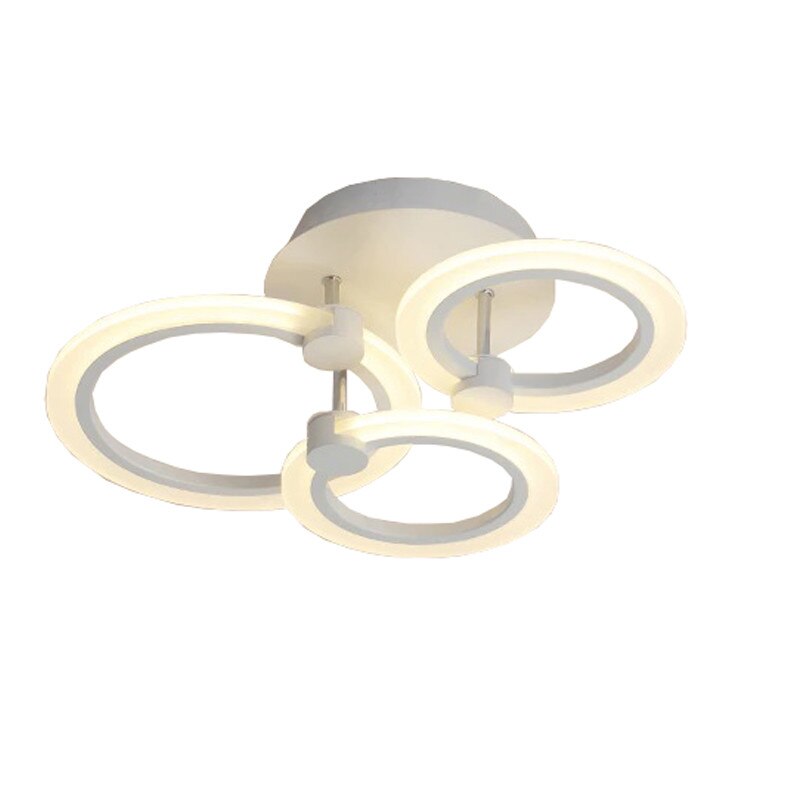 Lustra Led 3 Cercuri, cu Telecomanda, Lumina Calda / Rece, Putere ,8067/2+1 Alb