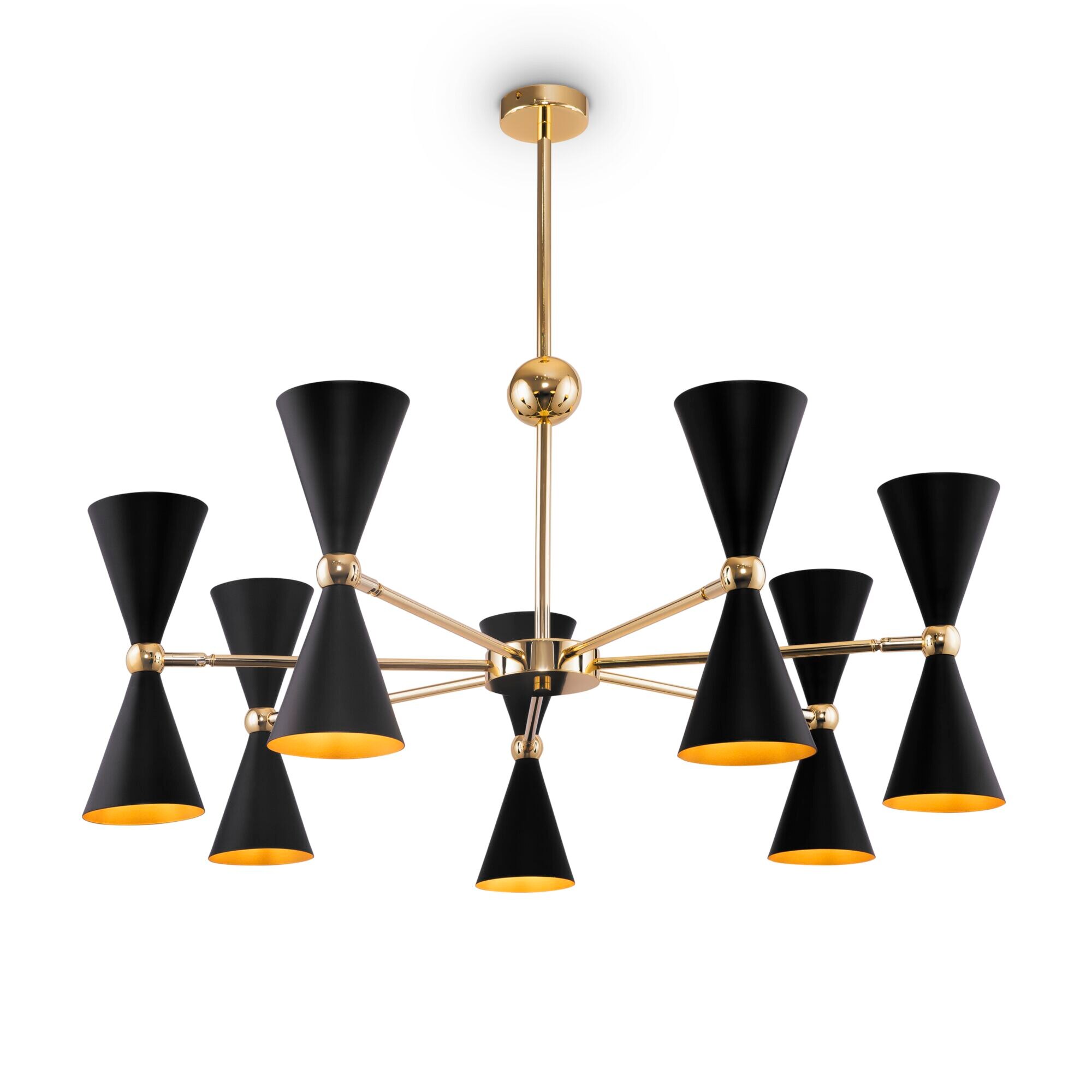 Lustra Maytoni Modern New Series 108, Negru/Auriu, 14 x E14 40W