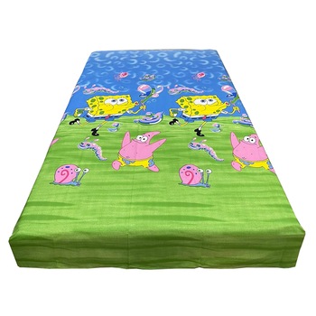 Cearceaf verde/albastru 140x215cm pentru pat single, pentru saltea de 90 cm,  Cearceaf verde/albastru 140x215cm pentru pat single, pentru saltea de 90 cm,