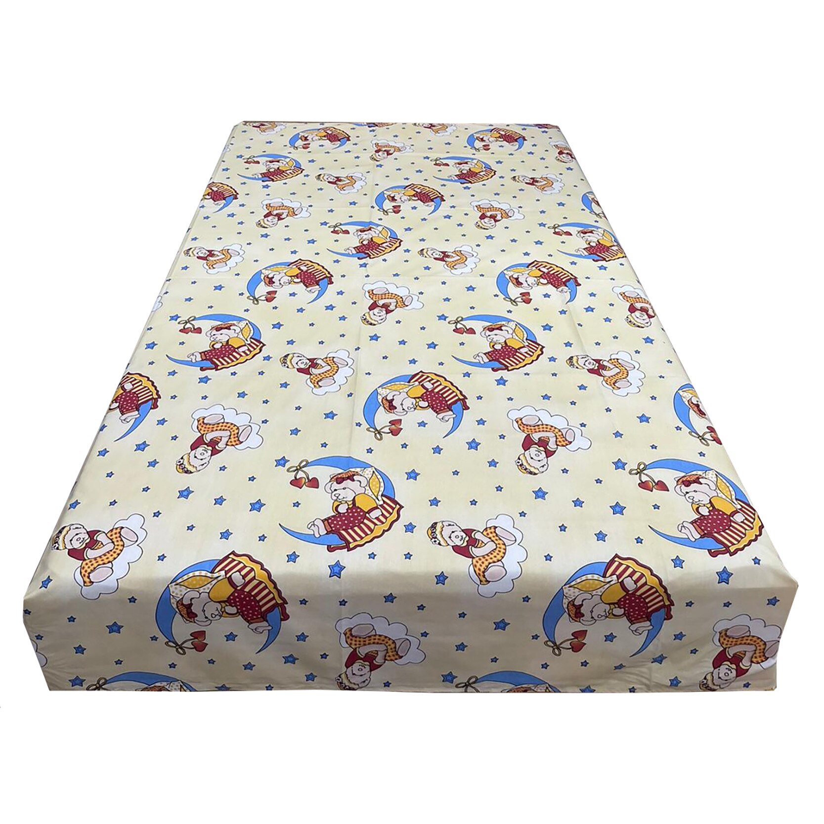 Cearceaf galben pai 210x215cm pentru pat mediu, pentru saltea intre 140-160cm, 