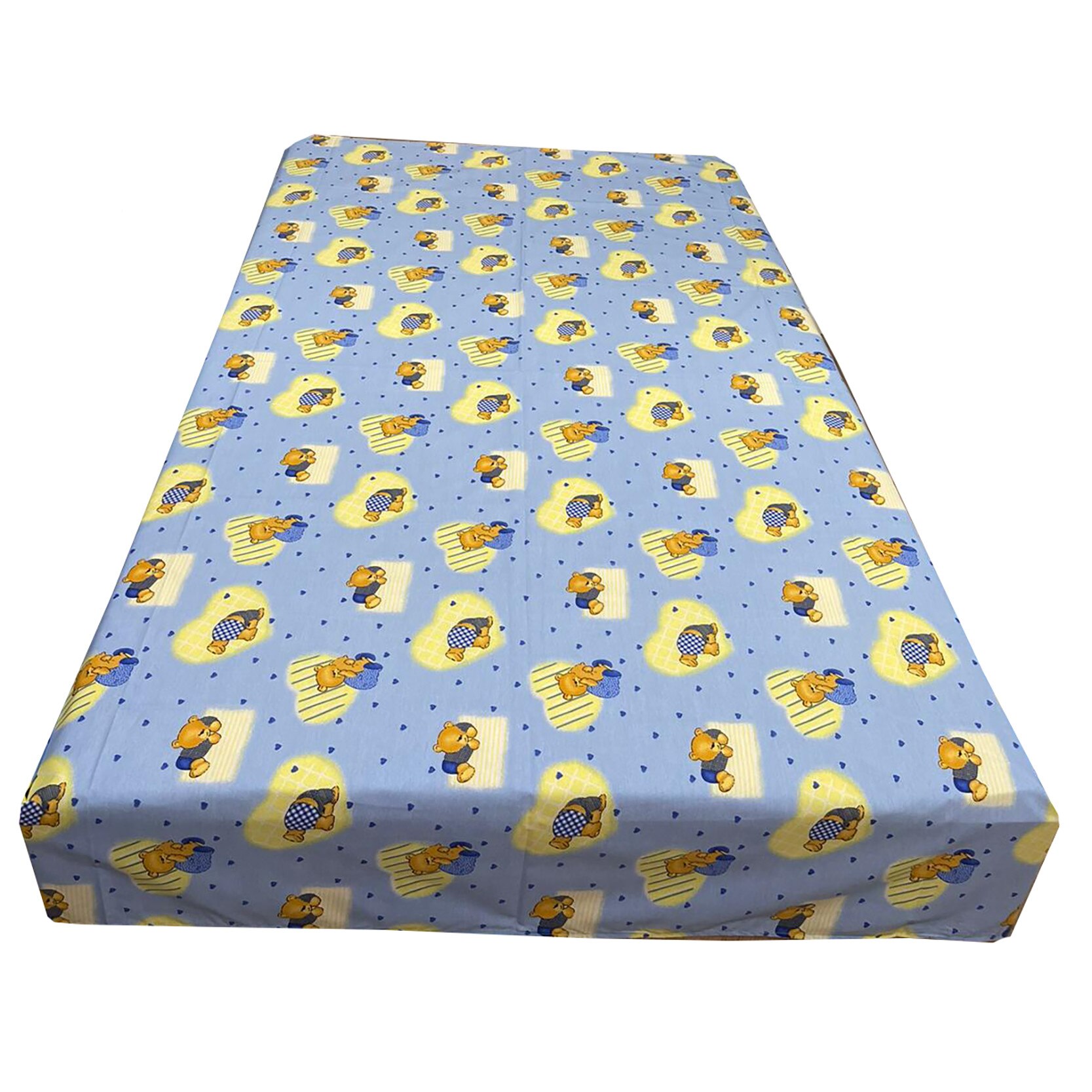 Cearceaf bleu 210x215cm pentru pat mediu, pentru saltea intre 140-160cm, 