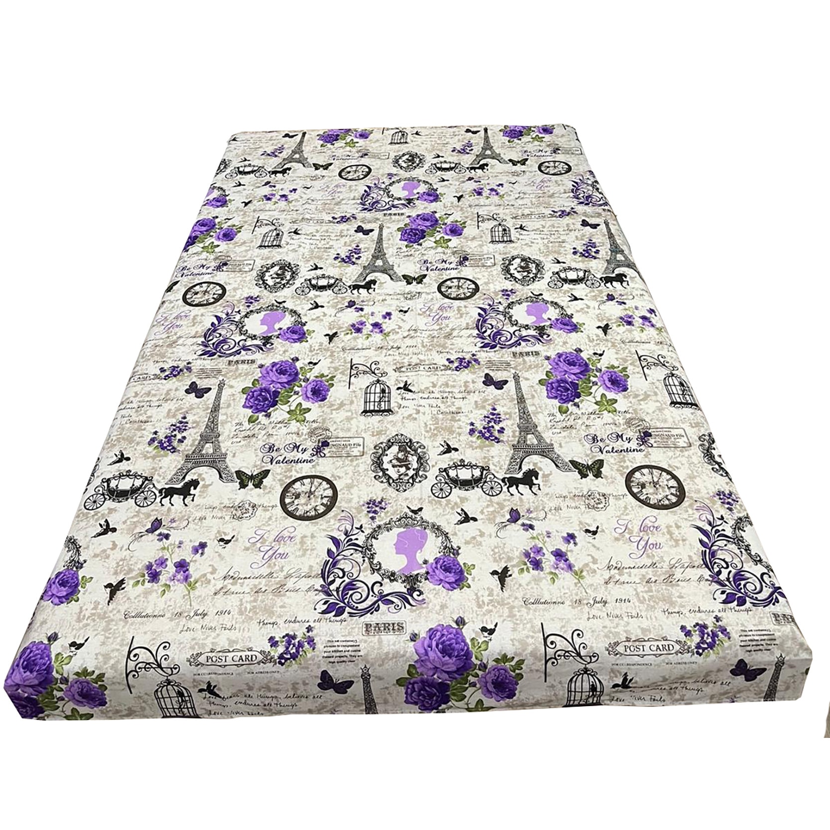 Cearceaf gri/mov 250x215cm pentru pat dublu, pentru saltea mai mare de 180cm, 