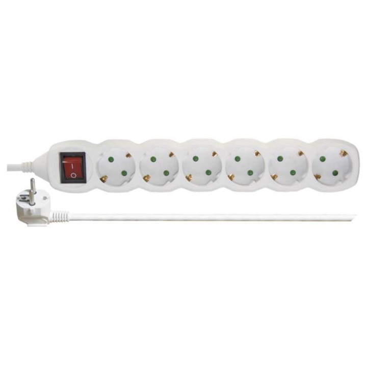 Emos hálózati elosztó(6 aljzat, 5m + kapcsoló)