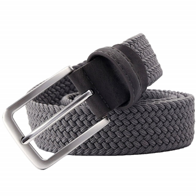 Curea elastica Pufo Casual pentru barbati 105-125 x 3.5 cm, reglabila, gri