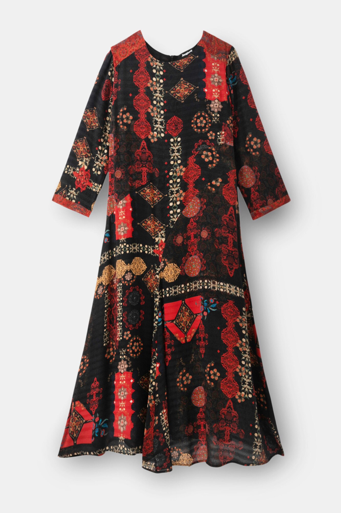 Rochie midi , Desigual , Slim fit , Maneci 3/4