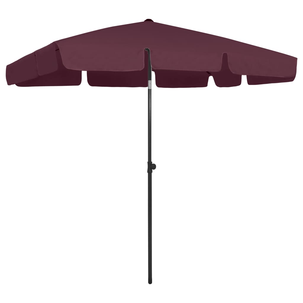 Umbrela de plaja/exterior rabatabila vidaXL, 200 x 125 cm, Rosu bordo