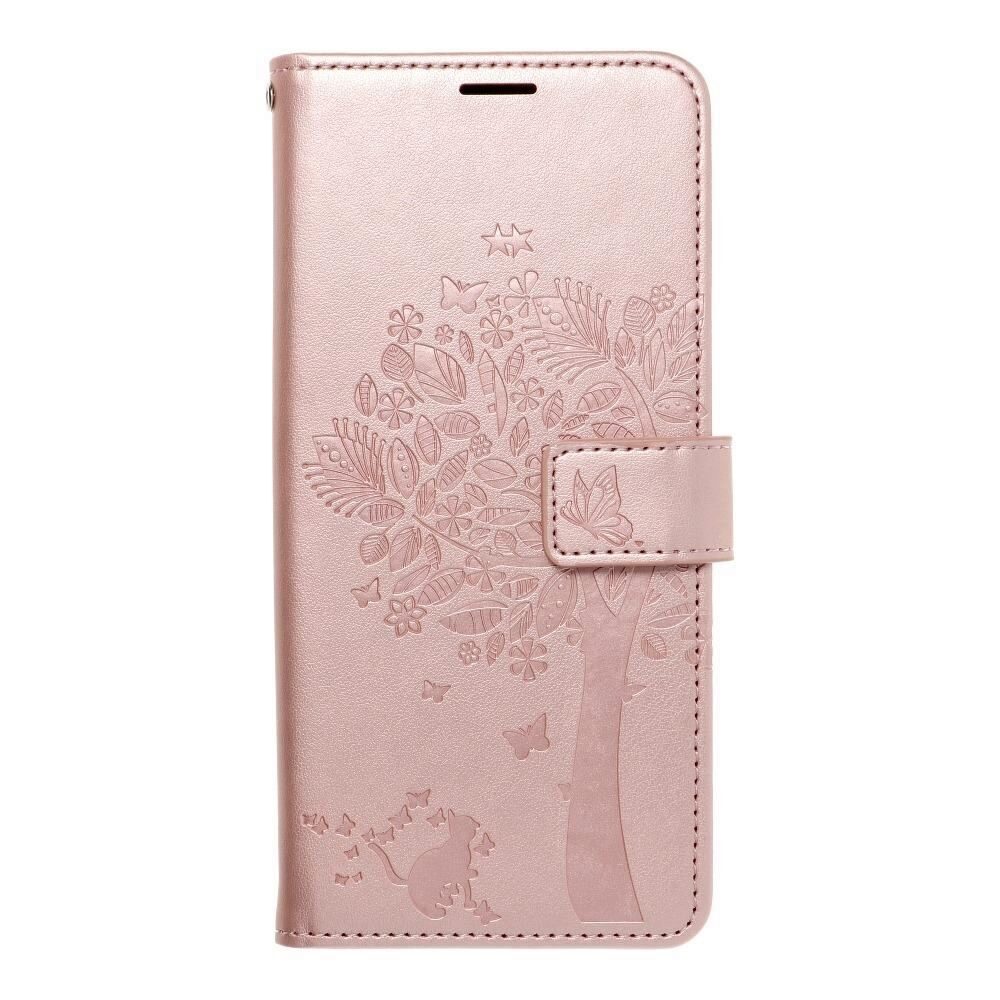 Husa Carte Mezzo pentru Samsung Galaxy A02s, Inchidere Magnetica, Design Tree, Rose Gold