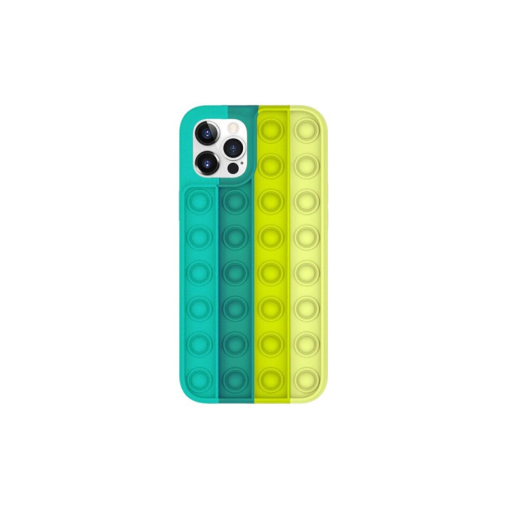 Husa de protectie POP IT compatibila cu IPhone 11 Pro Max, Verde / Galben