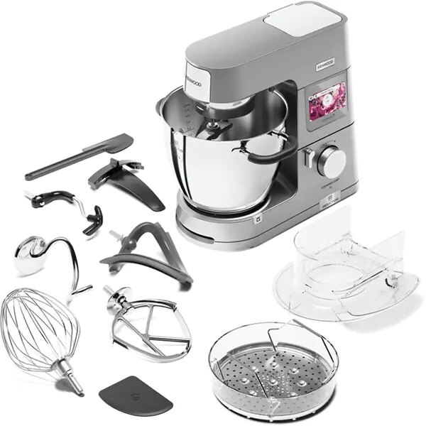 Robot de bucatarie Kenwood Cooking Chef XL KCL95.424SI, vase 5l/6.7l, blender 1.6l, 1500W, 13 trepte viteza, Argintiu