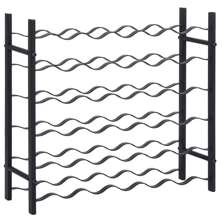 vidaXL fekete vas bortartó állvány 36 palacknak 325921