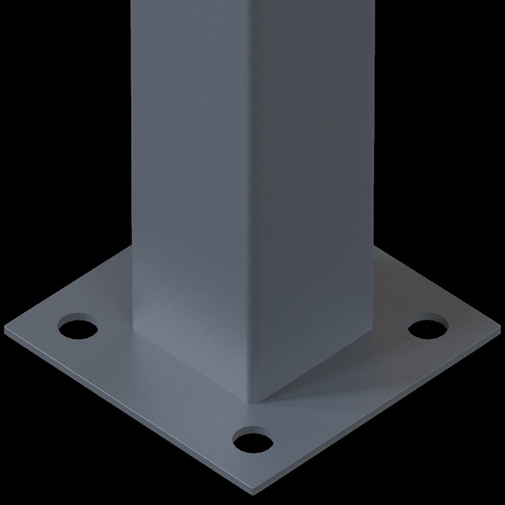 Stalp metalic, prindere mecanica, H 185 cm, gri antracit,100x100x3 mm