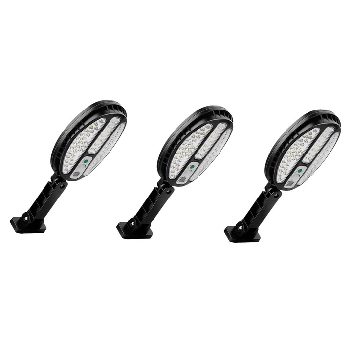 Készlet 3 db napelemes lámpa, 66 x SMD LED, 3 üzemmód, ON/OFF gomb, távirányítóval HB-8188B K KATHODE