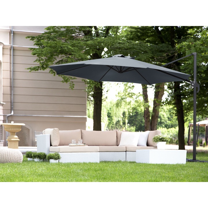 Függő sötétszürke napernyő ⌀ 300 cm SAVONA