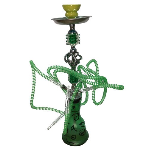Narghilea Hookah Super Green, cu 3 furtunuri, 55 cm, verde DIMITRIS-239