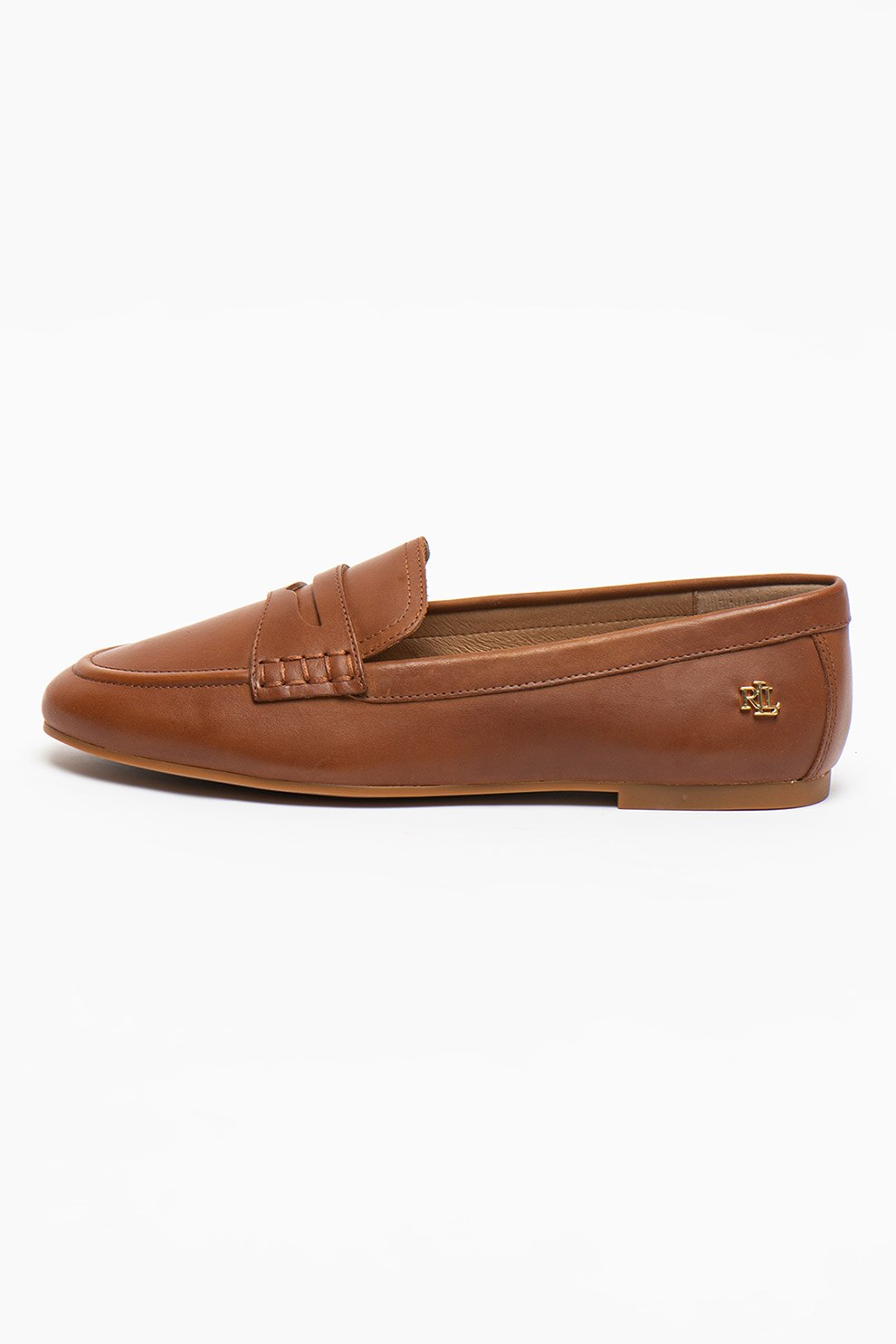 Lauren Ralph Lauren, Pantofi loafer de piele cu logo Adison, Maro
