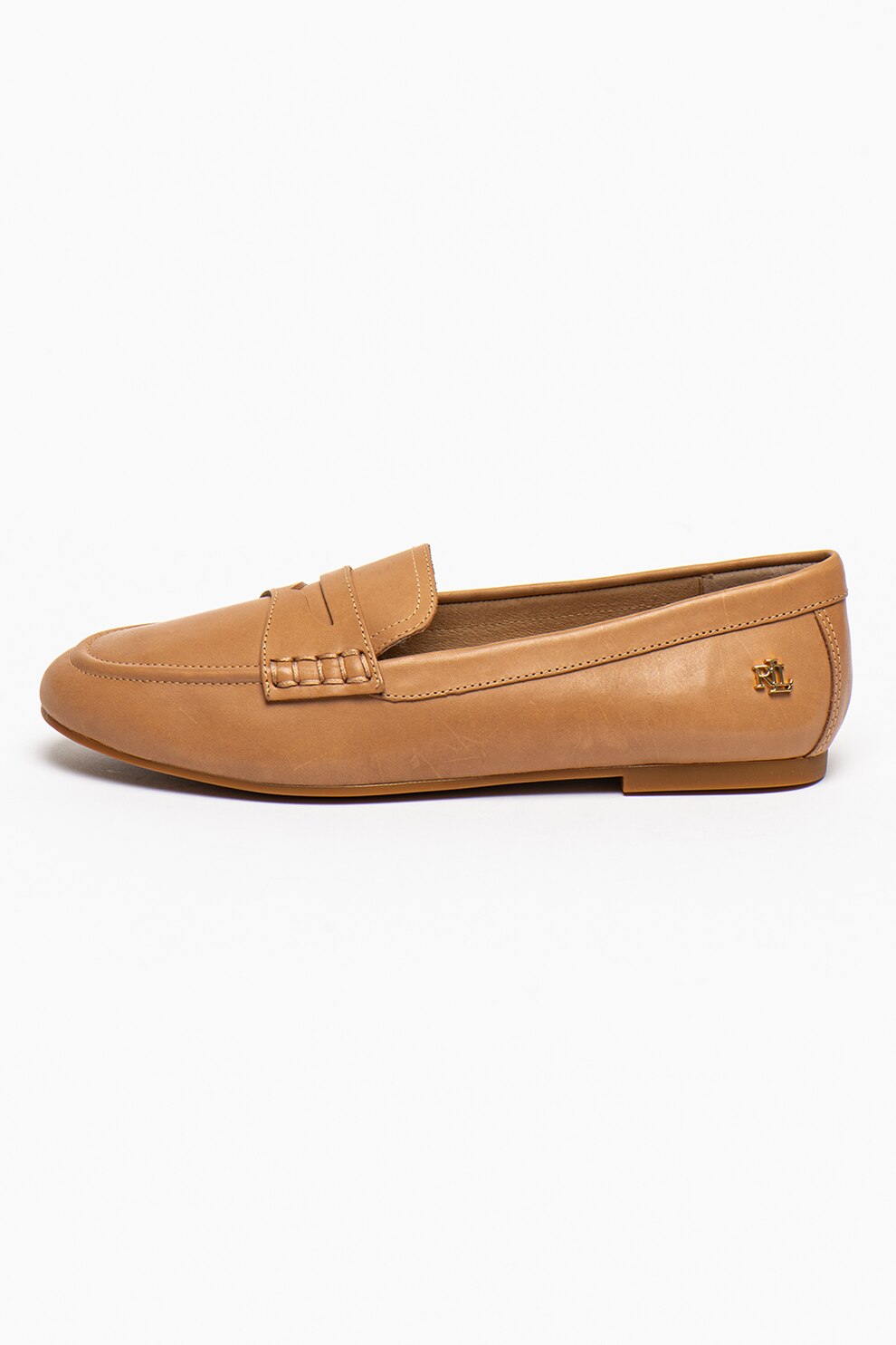 Lauren Ralph Lauren, Pantofi loafer din piele cu logo Adison, Bej