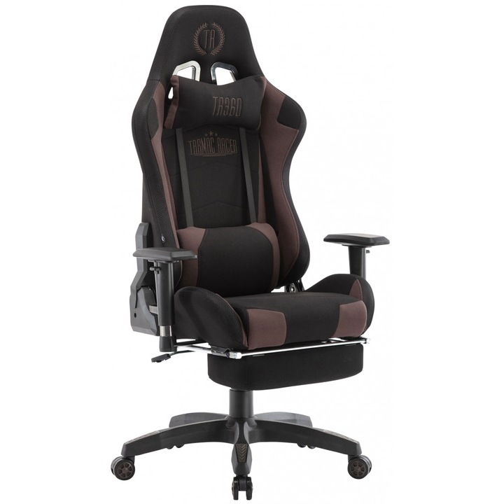 Игрален стол Turbo, BHM Германия, LED, пластмаса/текстил, черен/кафяв
