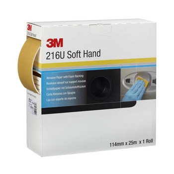 Rola Hartie Abraziva 3M Soft Hand Abrasive Roll 216U, P800, 114mm x 25m Rola Hartie Abraziva 3M Soft Hand Abrasive Roll 216U, P800, 114mm x 25m
