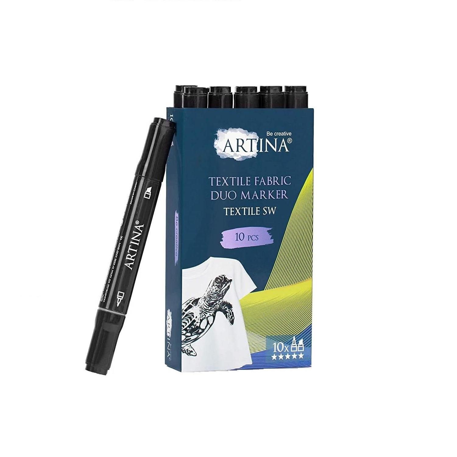 Set markere pentru textile Artina Textile BS, 10 buc, Duble, Multicolor