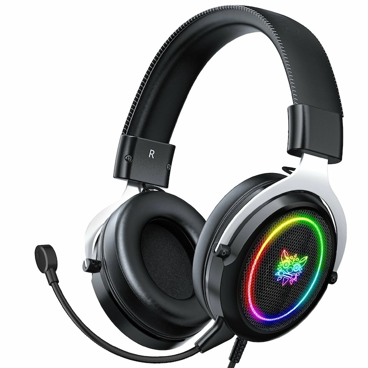 ONIKUMA X10 BLACK RGB геймърски слушалки с многопосочен микрофон