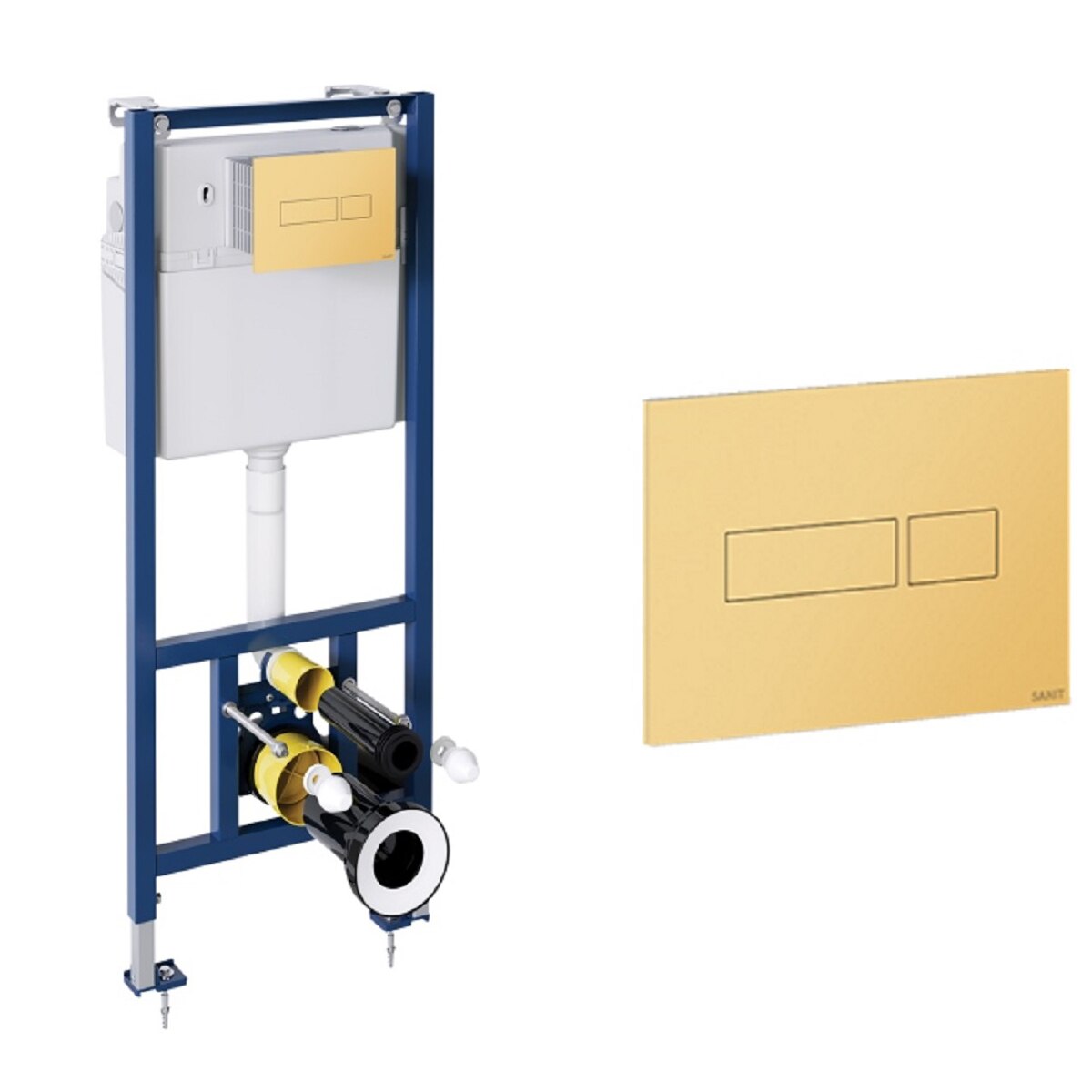 Cadru cu rezervor incastrat Sanit Germany, clapeta aurie inclusa, latime 45 cm