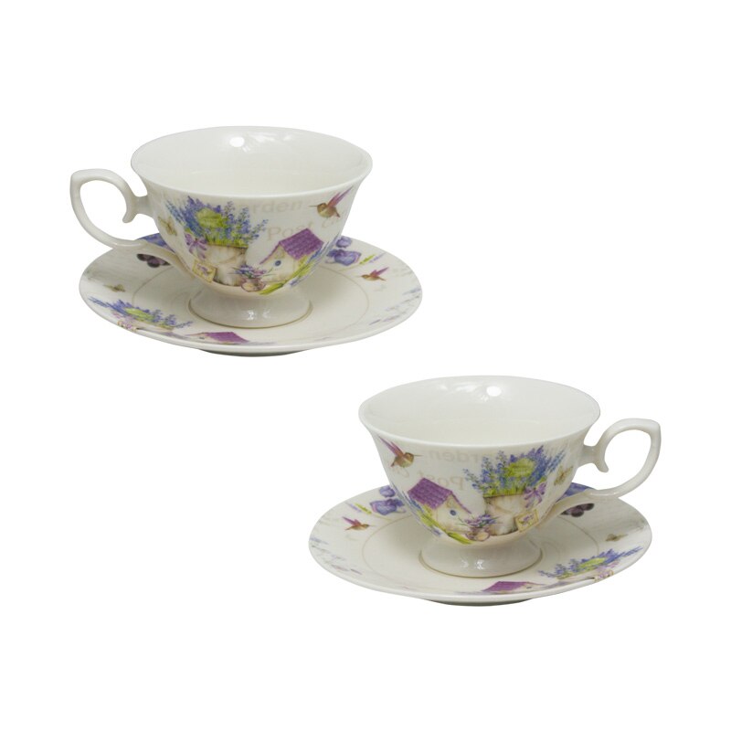 Set 2 cesti Lavender Home, Charisma, Portelan, 150 ml