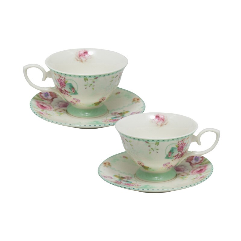 Set 2 cesti Garden Flowers, Charisma, Portelan, 150 ml