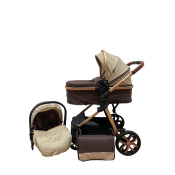 Carucior 3 in 1, Landou/Parte sport si Scoica, cadru din aluminiu si suspensii , Crem T9, Unitoys Carucior 3 in 1, Landou/Parte sport si Scoica, cadru din aluminiu si suspensii , Crem T9, Unitoys