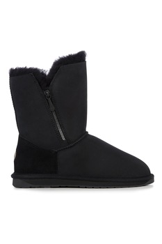 EMU, Ghete de piele intoarsa cu fermoar, Negru EMU, Ghete de piele intoarsa cu fermoar, Negru