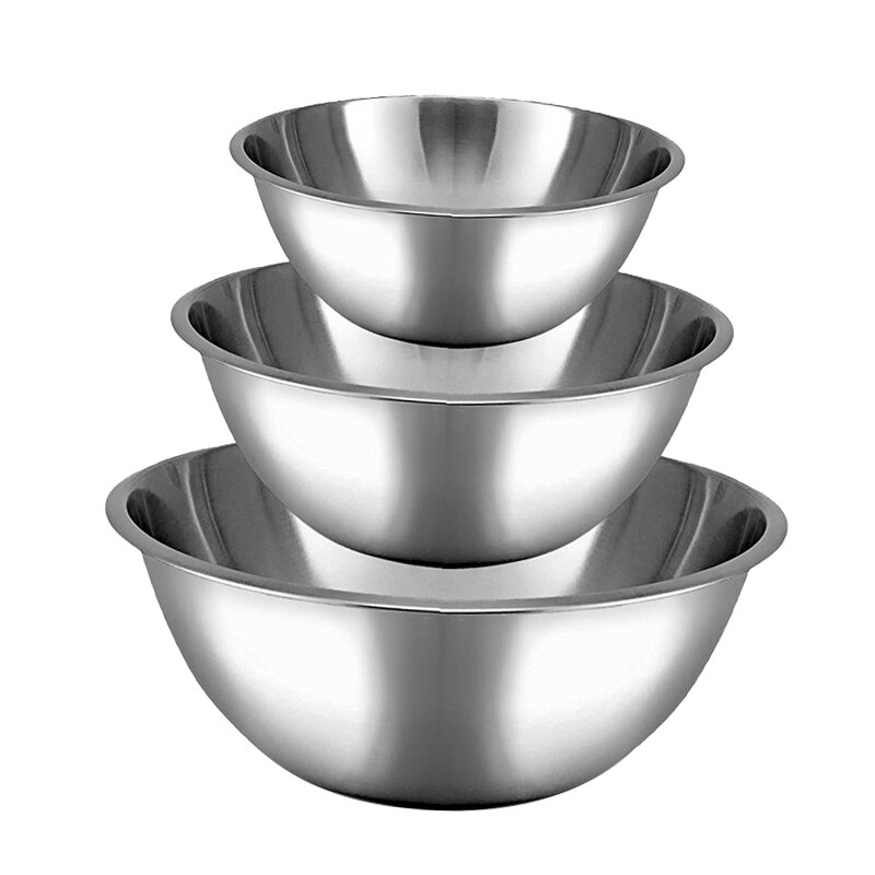 Set 3 Boluri din Inox, 16, 20, 24 cm Argintiu