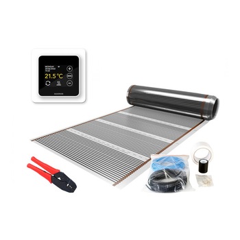 Chit Complet Film Carbon Incalzire In Pardoseala Pentru Parchet 9 Mp , 1080 W , Cu Termostat Programabil WI-FI Control Chit Complet Film Carbon Incalzire In Pardoseala Pentru Parchet 9 Mp , 1080 W , Cu Termostat Programabil WI-FI Control