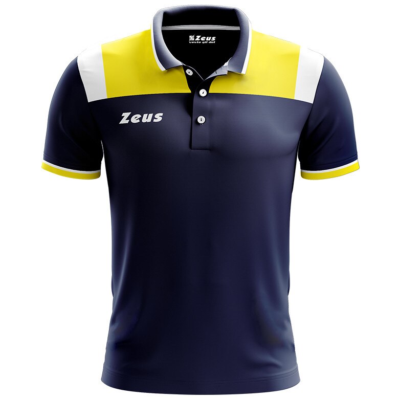 Tricou polo Zeus Vesuvio, bleumarin/galben, S