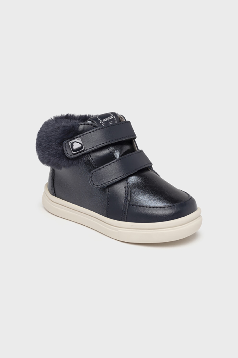 Mayoral, Ghete din piele si material sintetic cu garnitura din blana sintetica, Bleumarin, 20 EU