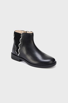 Mayoral, Ghete din piele cu insertii din piele intoarsa, Negru Mayoral, Ghete din piele cu insertii din piele intoarsa, Negru