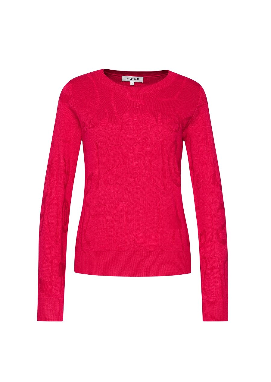 Pulover, Desigual, Regular fit, Roz, Roz