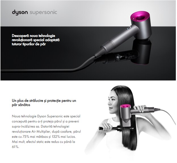Uscator de par Dyson Supersonic HD03, Fuchsia/Nickel - eMAG.ro