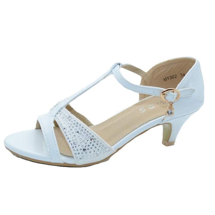 Елегантни сандали на ток за момиче MRS M1302-A, Бели