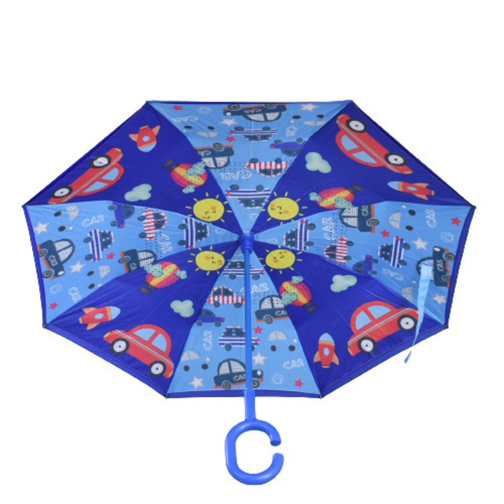 Umbrela pentru copii, Diametru 90cm, Textil, Mov