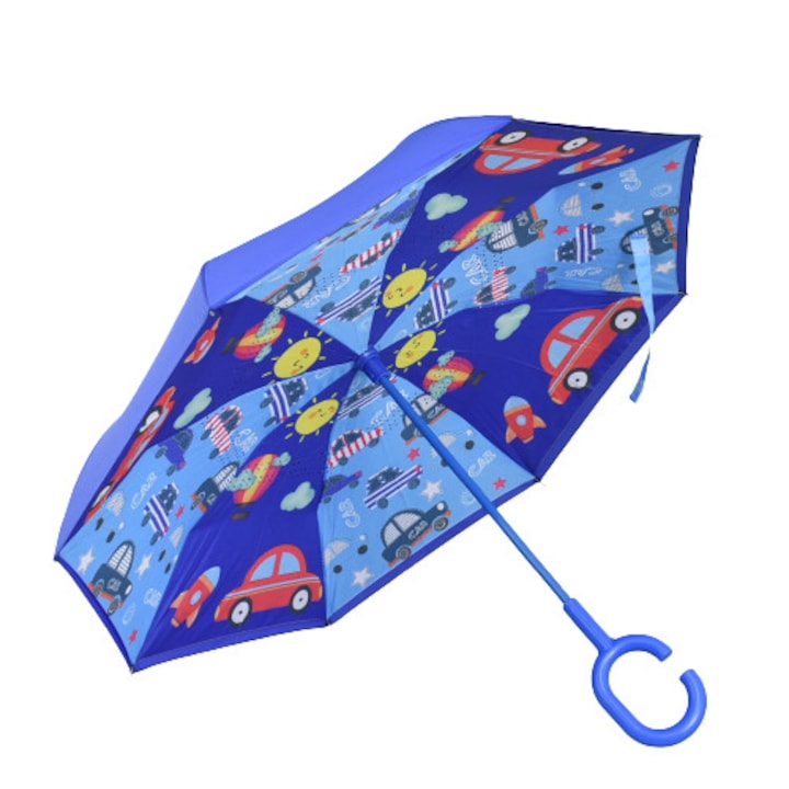 Umbrela pentru copii, Diametru 90cm, Textil, Mov