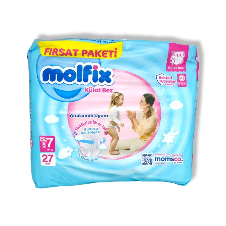 Scutece bebelusi, Molfix, Number 7, 19+, 27 bucati